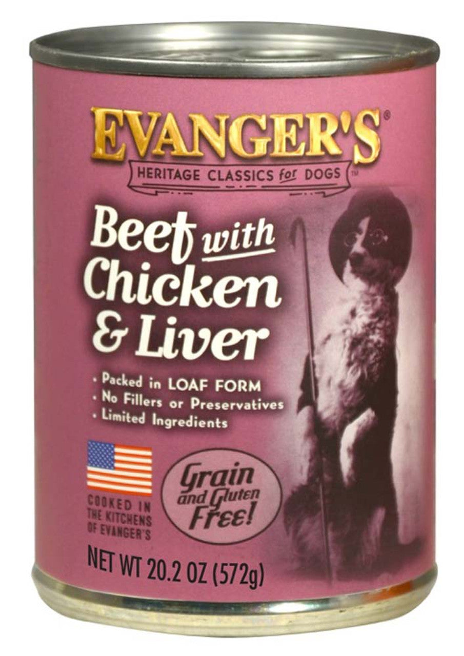 Evangers 20.2 oz Evang Classic Beef & Chicken & Lamb Food for Dog - Pack of 12